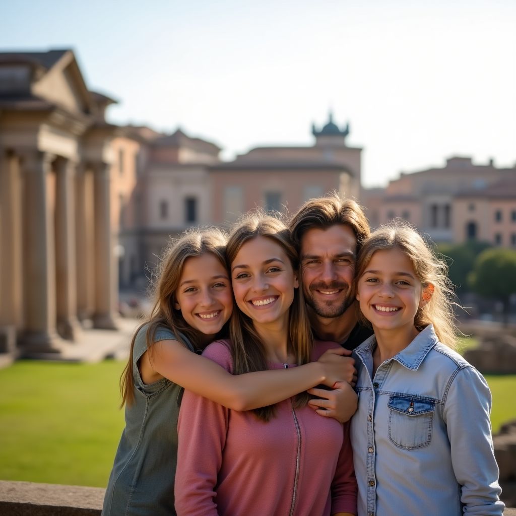 Coppia felice davanti al Colosseo