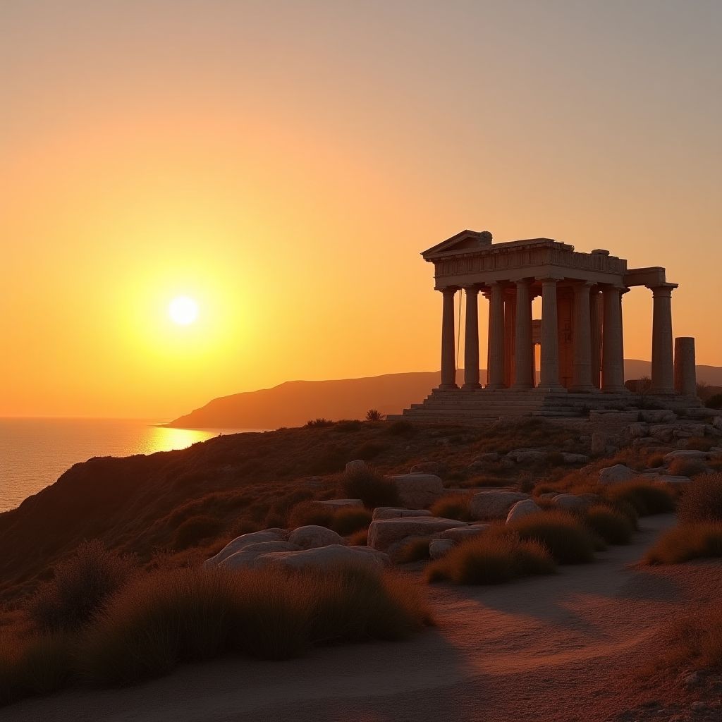 Templi greci di Agrigento al tramonto